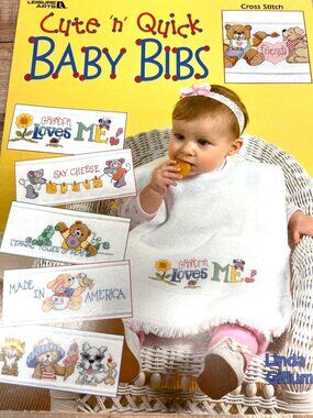 Cute N Quick Cross Stitch Baby Bibs Pattern Book By Leisure Arts